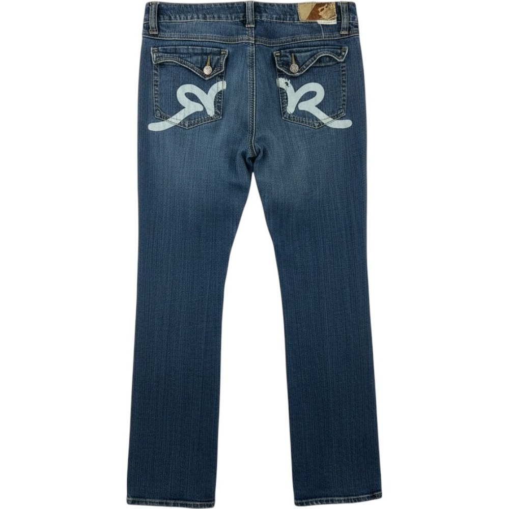 Rocawear Womens Distressed Straight Leg Jeans Blue Denim Size 11